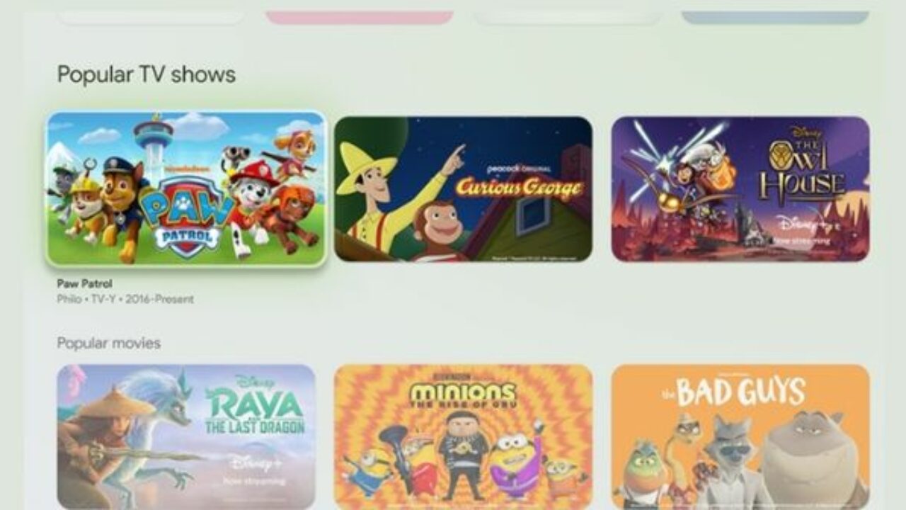 Google TV Kids profile gets Recommendations and watchlists in Latest Update