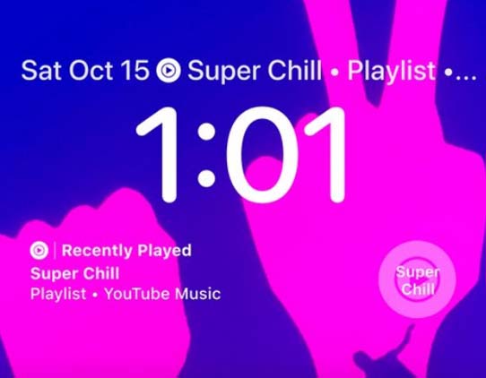 youtube music lock screen widget from google