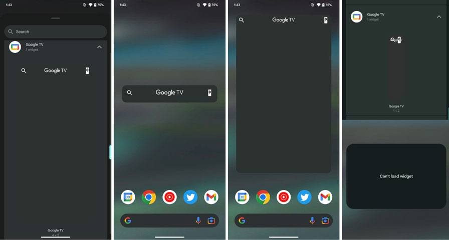 google tv android homescreen widge