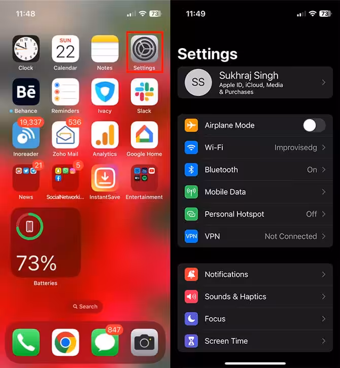 iPHone Settings
