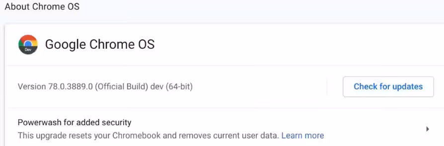 update Chromebook OS