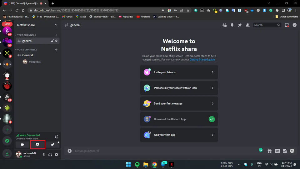 how to screen share netflix on discord