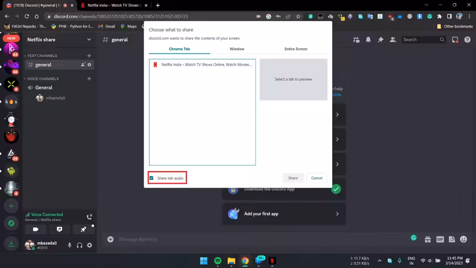 How to screen share Netflix on Discord