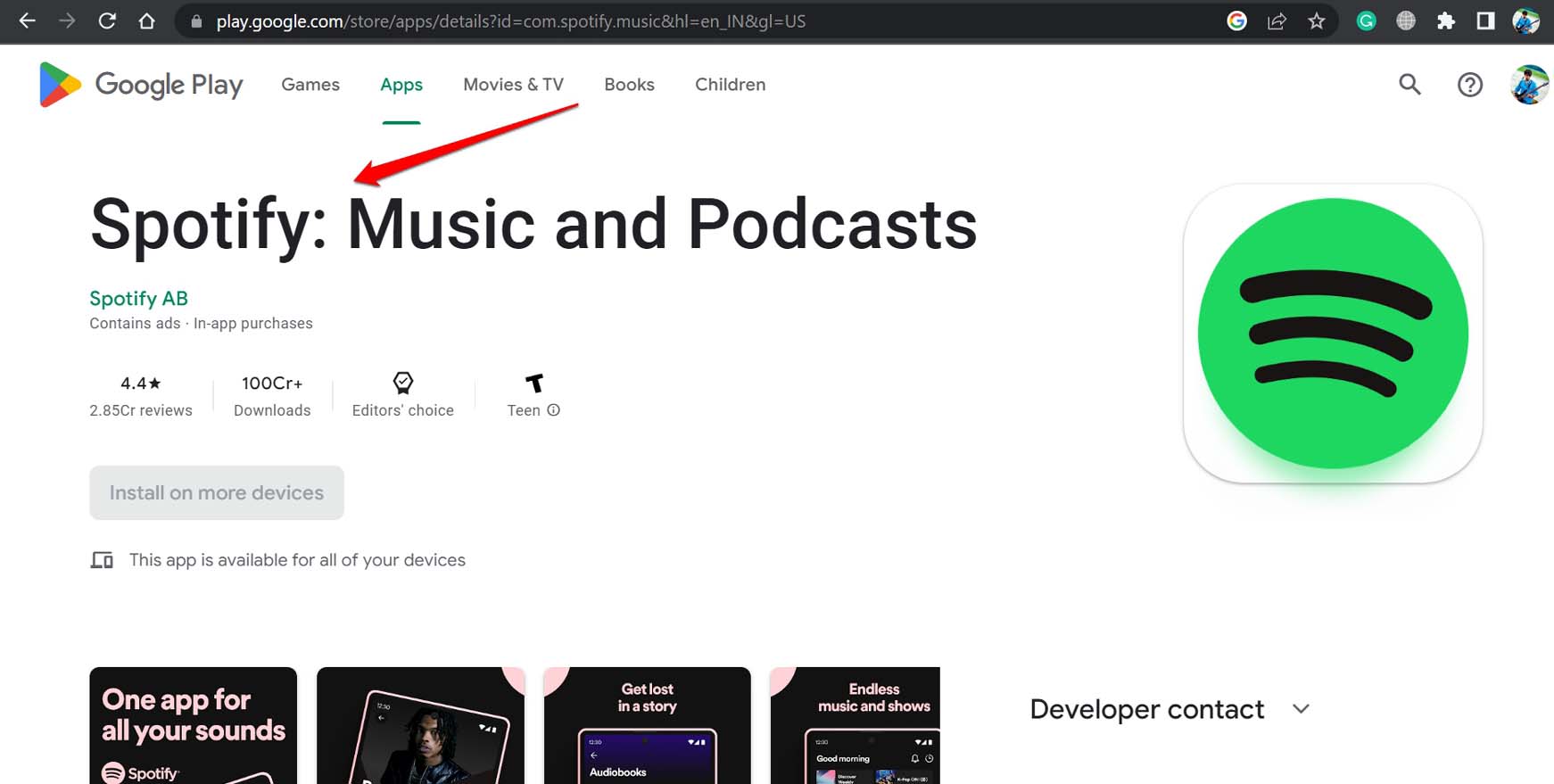 install Spotify app on Chromebook