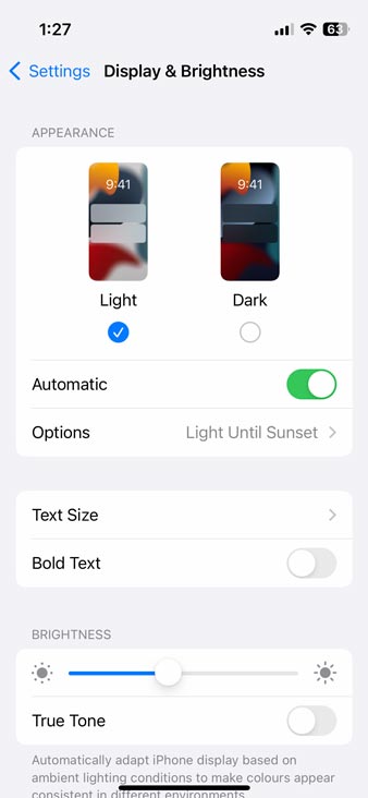 Turn on Dark Mode on iOS