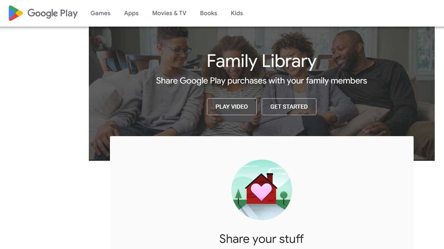 how to sign up for google play family library