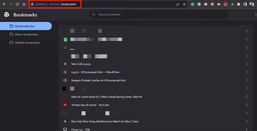 bookmark repository on Chrome browser 
