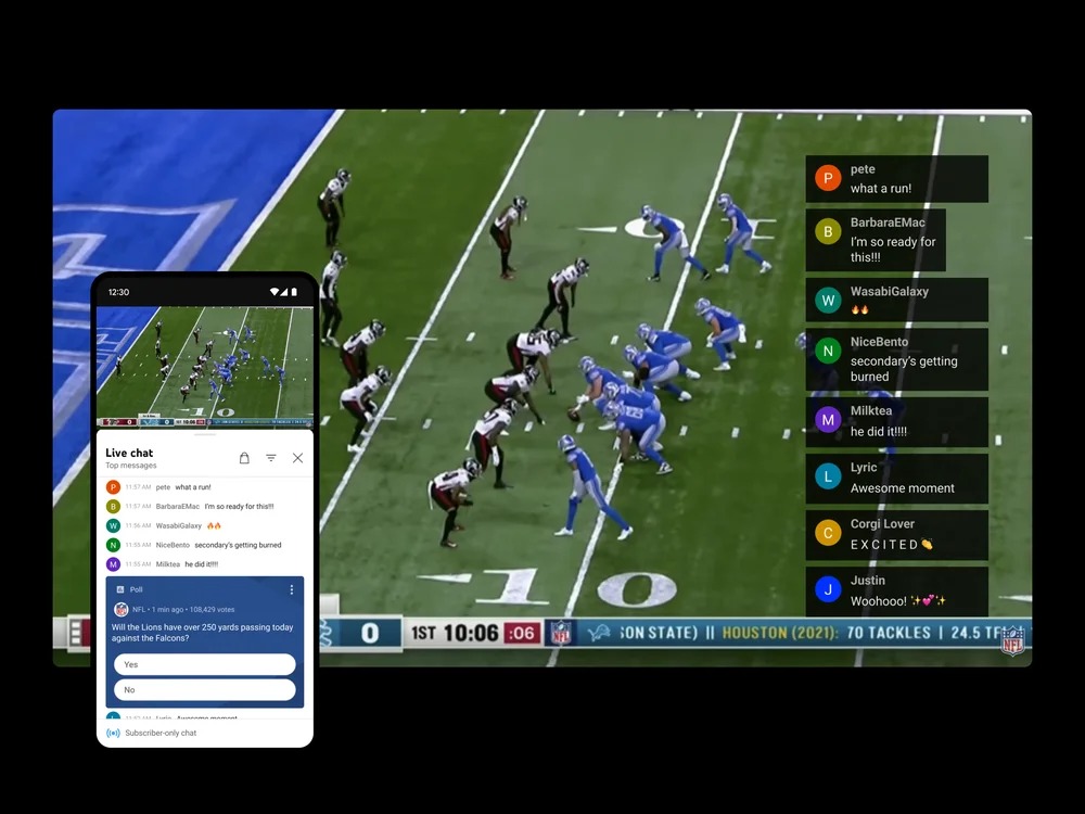 here are the new youtube features for nfl sunday ticket