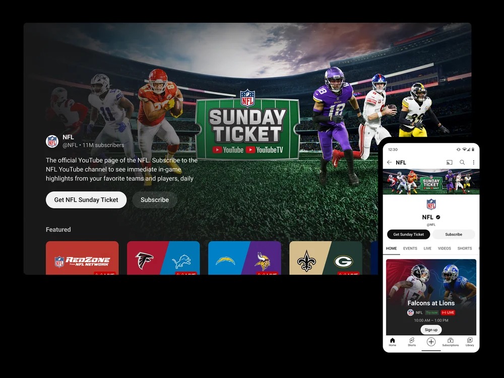 here are the new youtube features for nfl sunday ticket