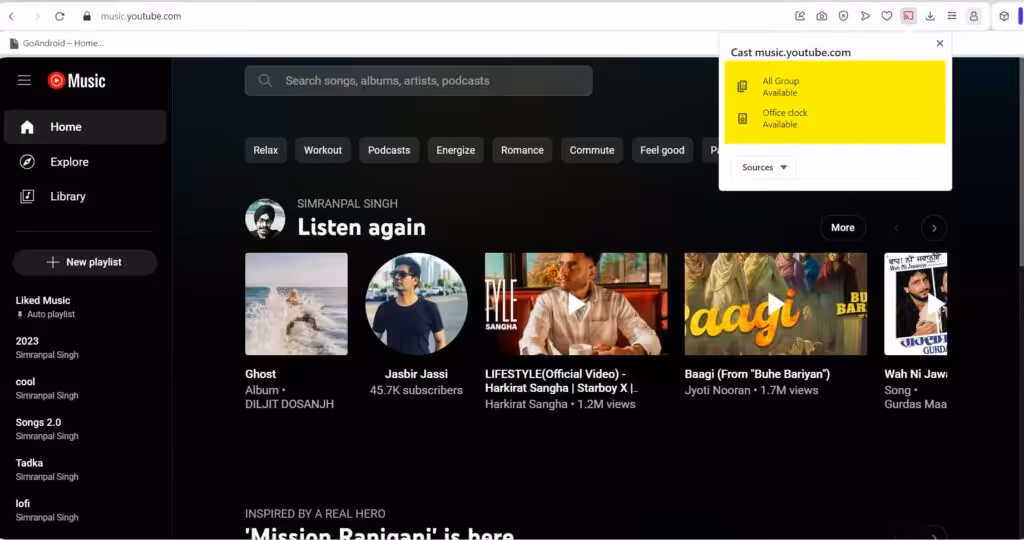 opera browser cast