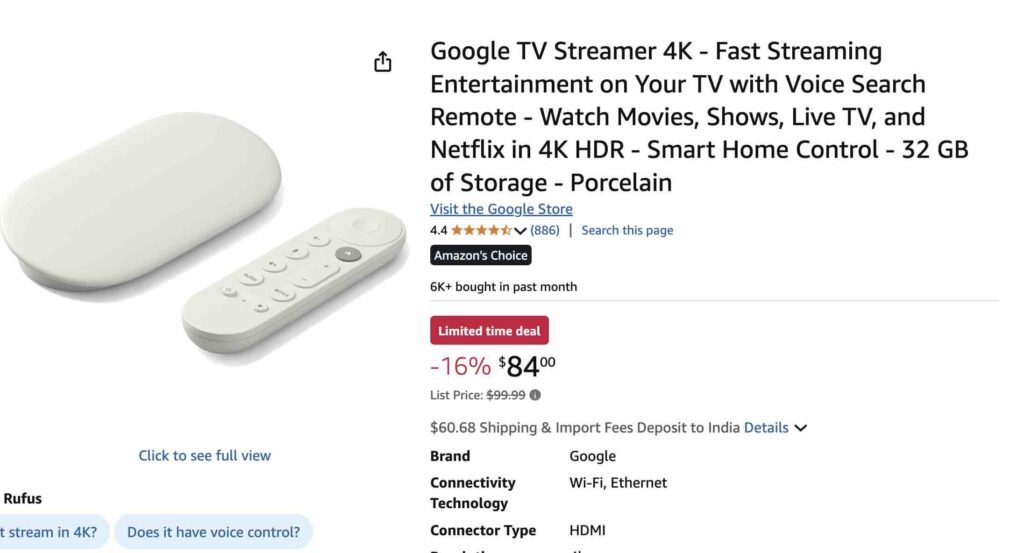 Google TV Streamer 4K discount